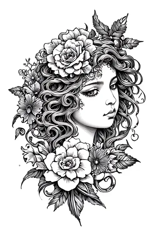 Floral With Croquette Bows And Medusa