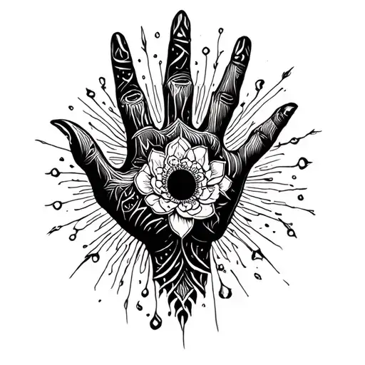 Hand Tattoo Cover Smaller One