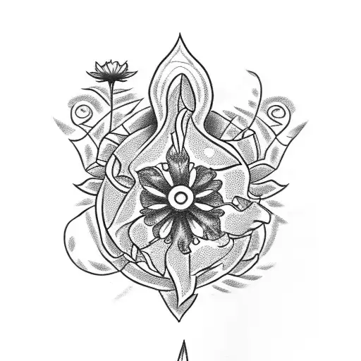 Dagger With Twisted Handle And Daisies Around