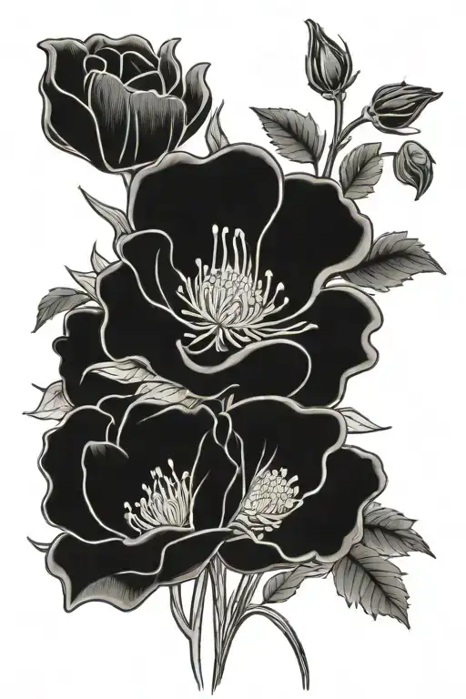 May July August Birth Month Flower Bouquet With Stems