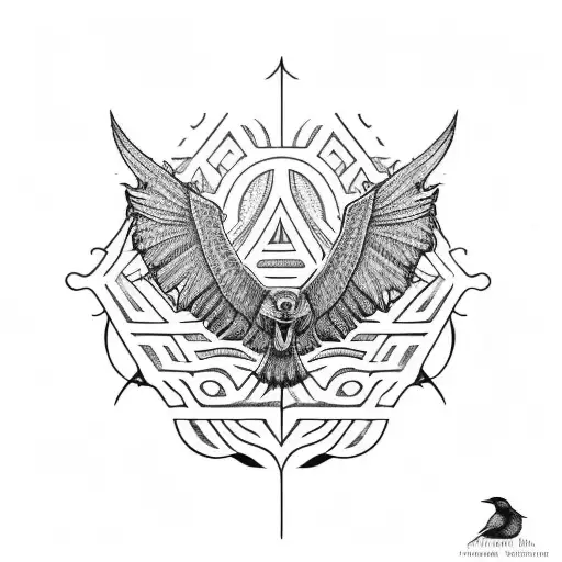 Raven With Maori Backround