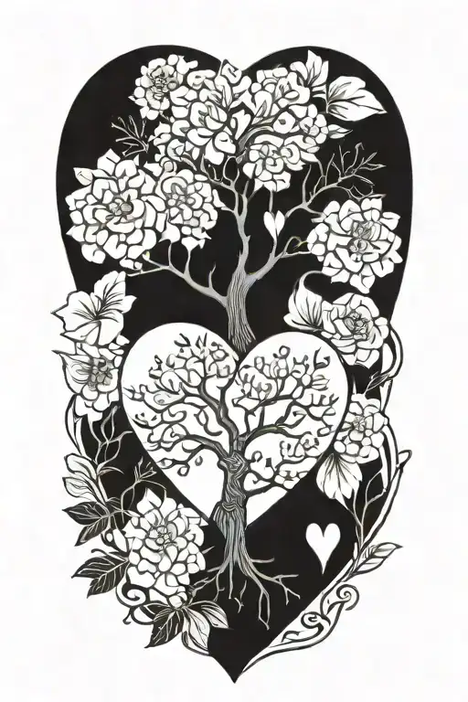 Tree Of Life Attached To A Heart