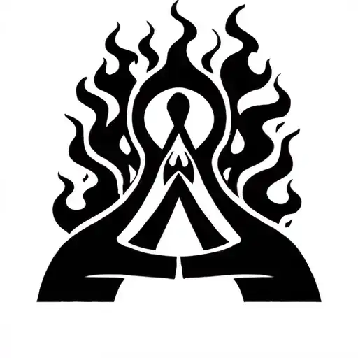 Ankh Symbol With Flames
