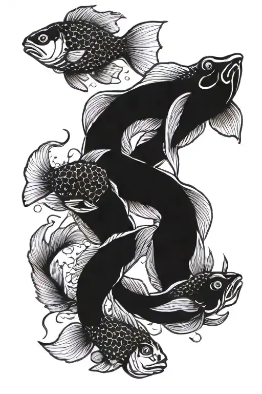 Pisces Zodiac Sign With Only Fishes
