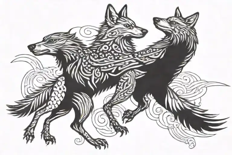 Crow And Coyote Dancing