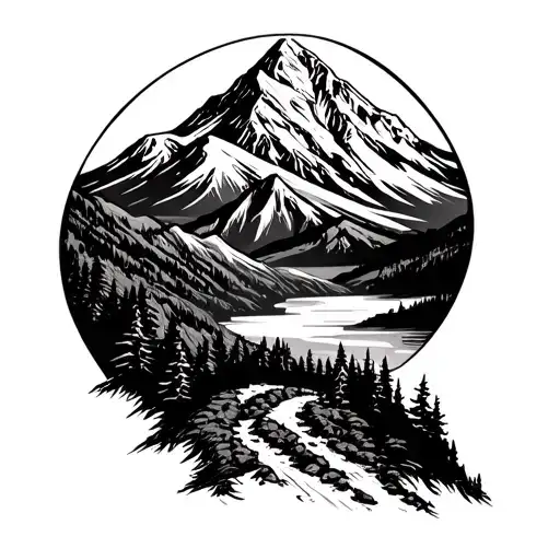 A Mountain Landscape With A Trail For Running And Hiking