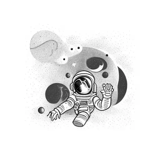 Astronaut Falling Through Milky Way Galaxy