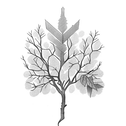 A Tree Branch With Red Berries On It