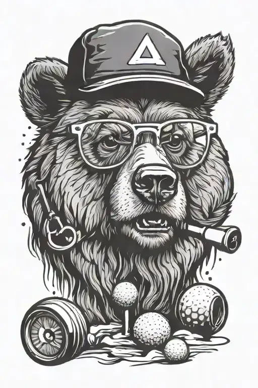 Bear With Glasses Golf