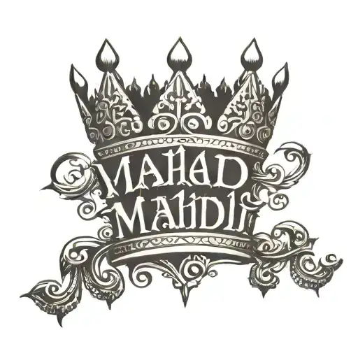 The Name Mahdi With A King Crown On Top