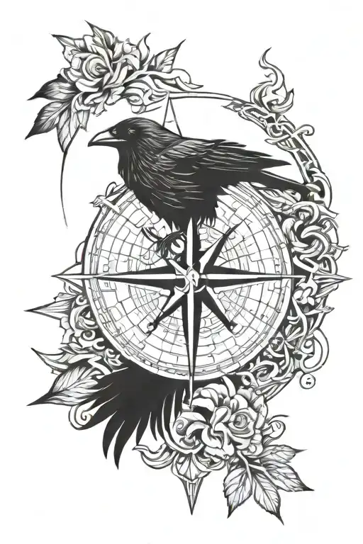 Raven Compass Intertwined Within