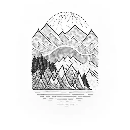 Emerald Lake With Two Mountains On Background