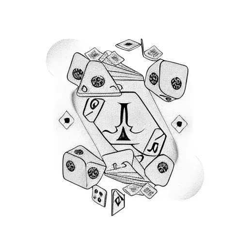 Joker Sitting Throwing Dices