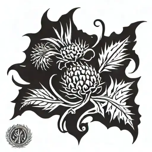 Scottish Thistle Formed As Keltic Knot