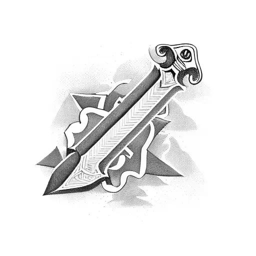 Sword On Map Background