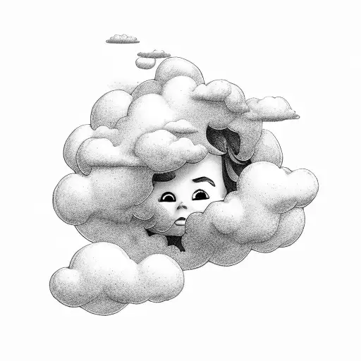Little Kid With A Cloud Instead Of A Head
