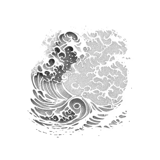 Ocean Wave Crashing Over Cement Wall