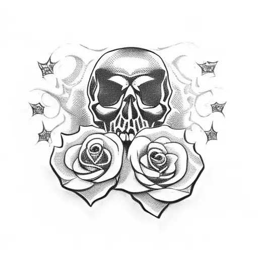 Skull Roses And Stars