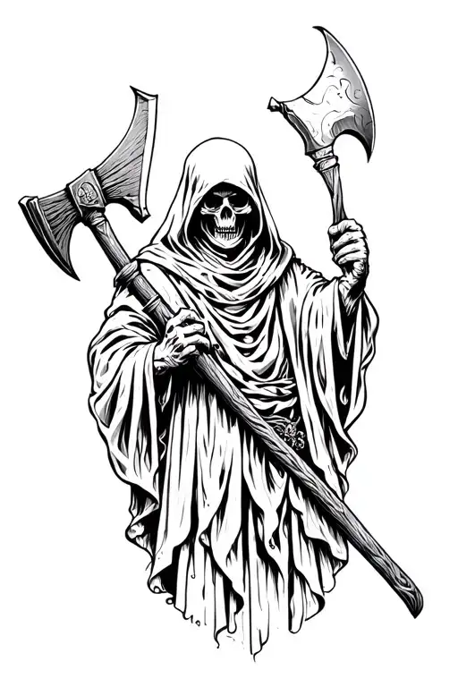 Grim Reaper Holding A Axe