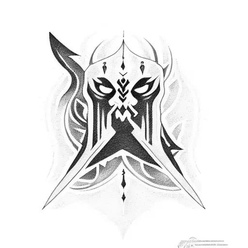 Dagger Of Darkness With Black Fire Behind