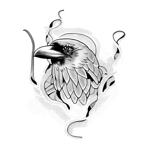 Raven With Wrapped Snakes