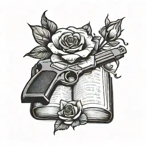 Book Surrounded Whit Rose Ans Gun
