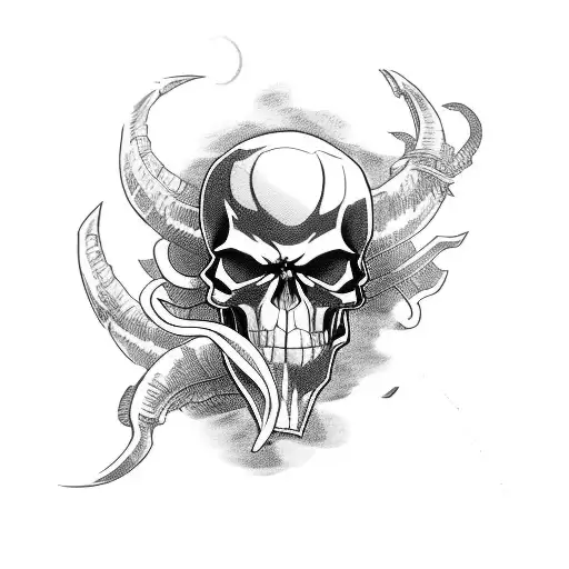 Rider With Skulls And A Dark Background