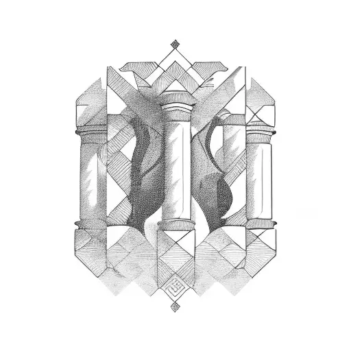 Greek Column Pilar Broken