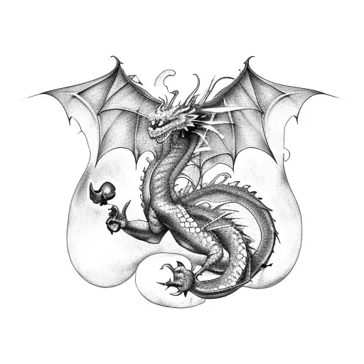 Dragon On Bicep And Forearm