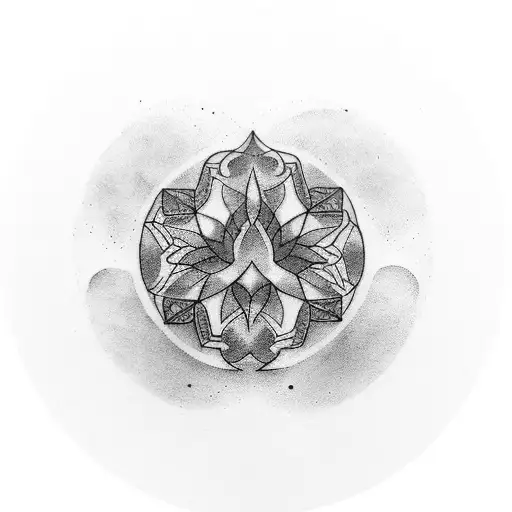 Black Circle Dark Tattoo Toward Bottom Of Design