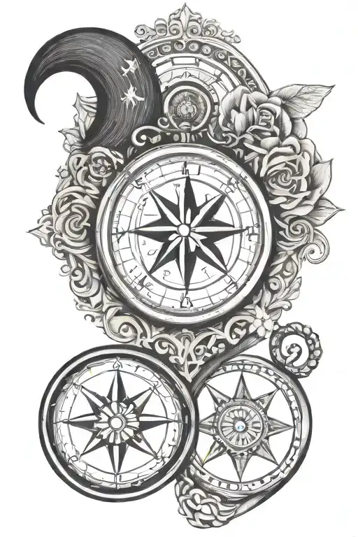 Infinity Symbol With A Pawprint And Compass And The Names Lola And Luna Intertwined