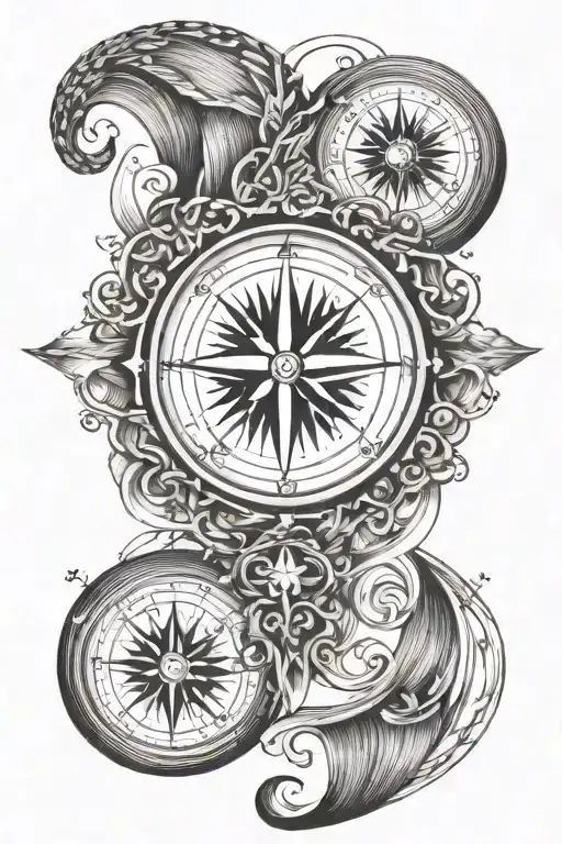 Infinity Symbol With A Pawprint And Compass And The Names Lola And Luna Intertwined