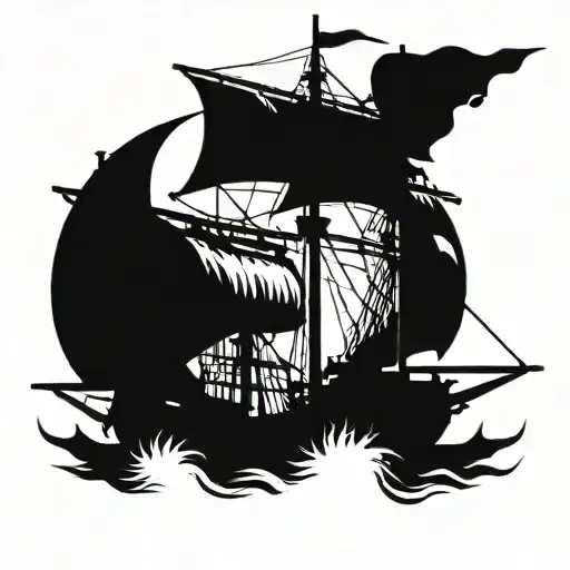 Pirate Ship Firing Cannons