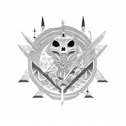 Una Katana Atravesando La Luna Menguante