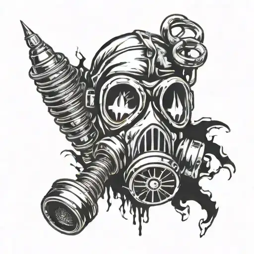 A Biohazard Symbol Intertwined With A Gas Mask