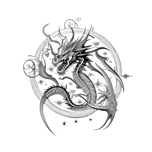 Combine Elements Of Art And Cosmology In A Celestial Dragon