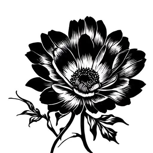 Abstract Dark Flower Side View