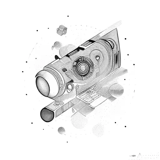 A Futuristic Dj Booth With Neon Lights And A Cosmic Background