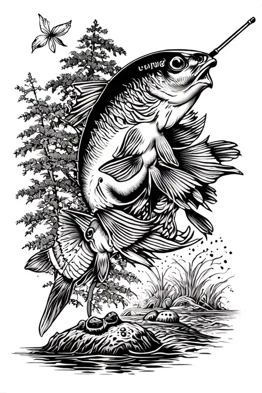 European Mount With Fishing And Golf