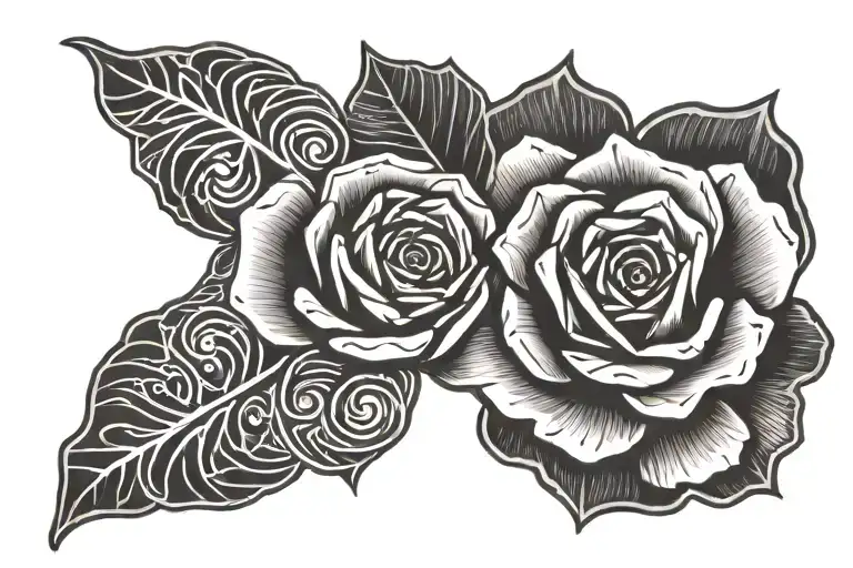 Egyptian Style Rose Bracelet Tattoo On Forearm