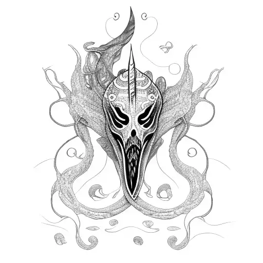 Tall Faceless Sea Siren Gothic Vertica