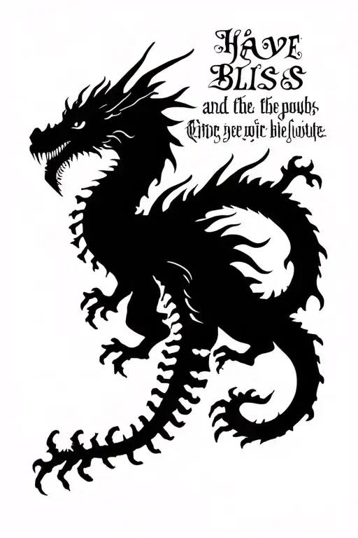 Bones Dragon And Have Bliss Inscription