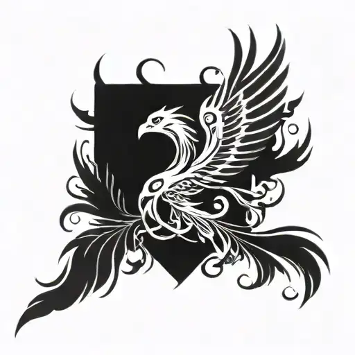 A Split Tattoo Half Would Be A Phoenix Other Half Is Quoye