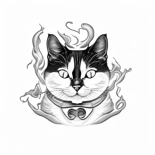 Black And White Cat Mixing With Smoke