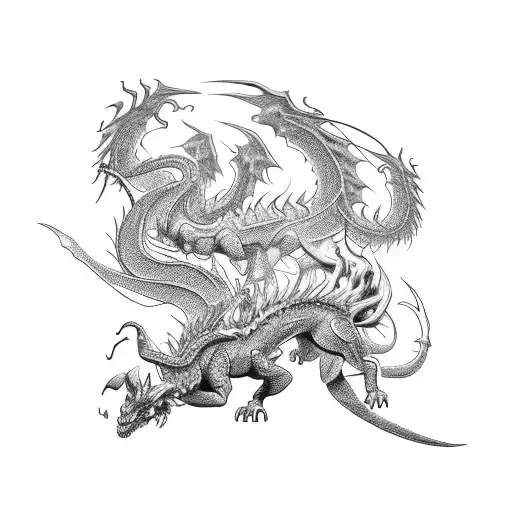 A Fierce Dragon Battling A Demon In An Anime-inspired Scene