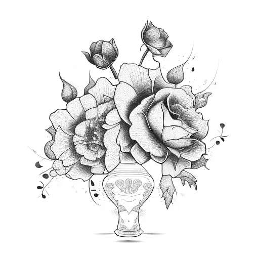 Broken Vase With Flowers