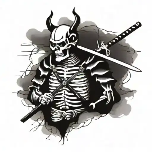 Skeleton Samurai Committing Seppuku