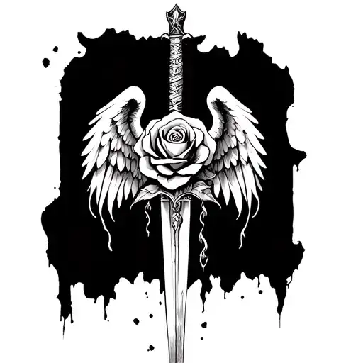 Tear Of Lucifer With Cerberus Sword Rose Wings Libra