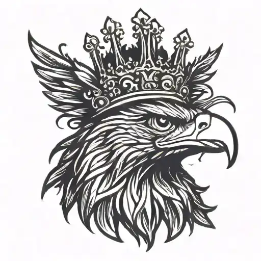 Eagle Head With Crown