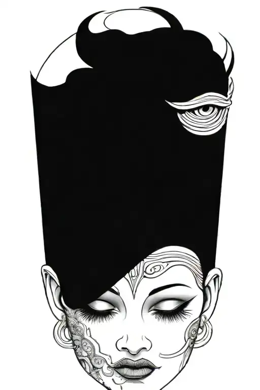 Impaled Head Of A Woman With Black Eyes